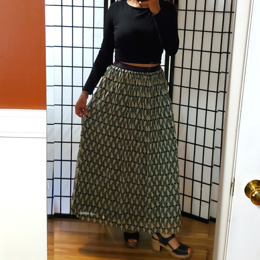 ANNA SUI silk maxi skirt